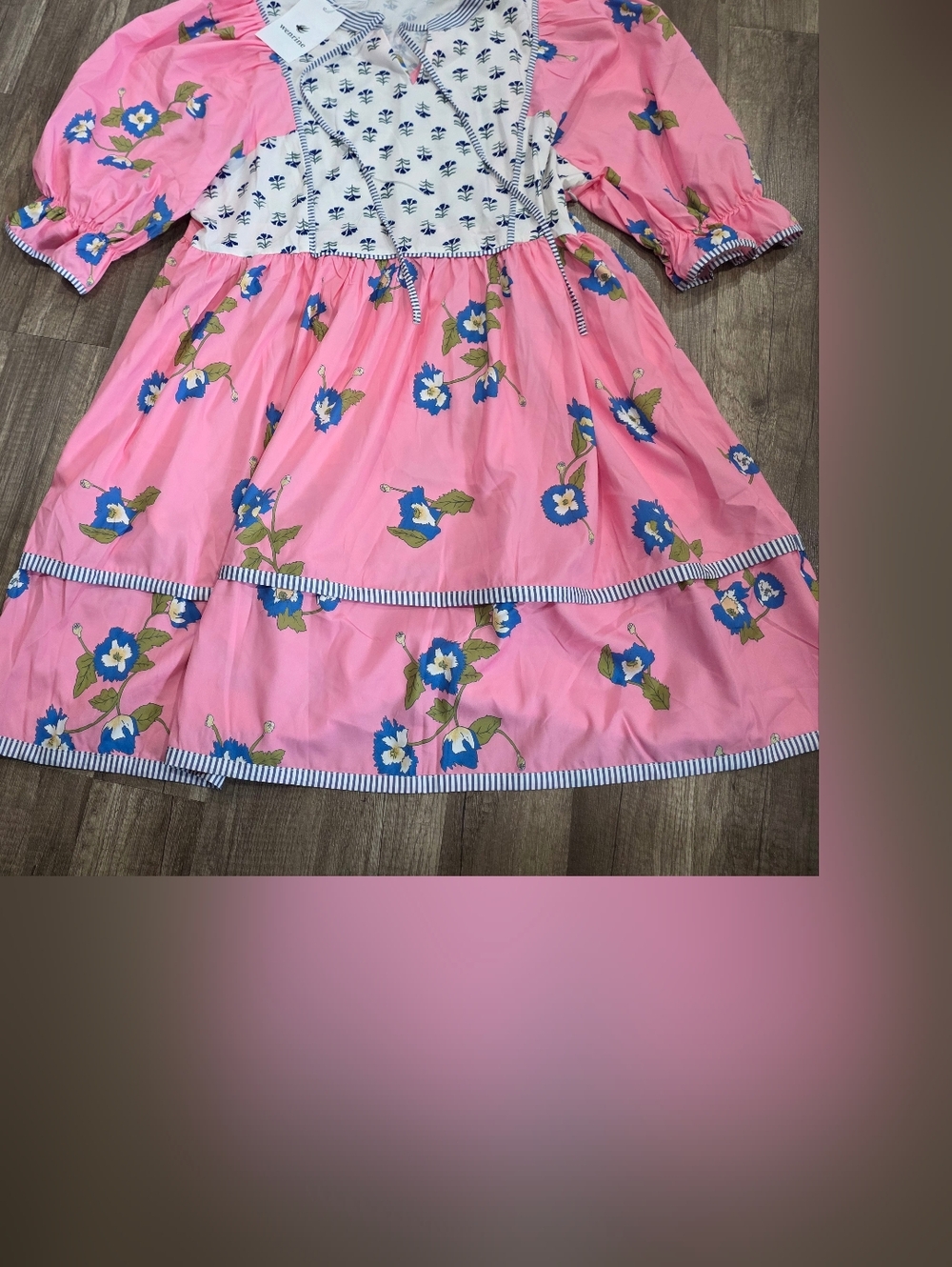 Nwt Boho Desert Bloom Pink Floral Babydoll Dress Festival Coastal Cowgirl Yoke - Picture 10 of 12